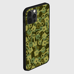 Чехол для iPhone 12 Pro Max Поршни двигателя - камуфляж, цвет: 3D-черный — фото 2
