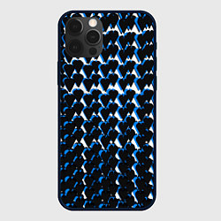 Чехол для iPhone 12 Pro Max Чёрно-синие сердечки на белом фоне, цвет: 3D-черный