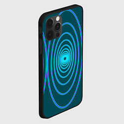 Чехол для iPhone 12 Pro Max Неоновые овалы на зеленом фоне, цвет: 3D-черный — фото 2