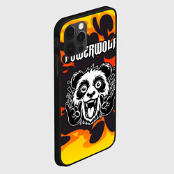 Чехол для iPhone 12 Pro Max Powerwolf рок панда и огонь, цвет: 3D-черный — фото 2