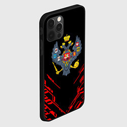 Чехол для iPhone 12 Pro Max Герб России спортивный стиль, цвет: 3D-черный — фото 2