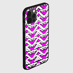 Чехол для iPhone 12 Pro Max Бело-розовый узор, цвет: 3D-черный — фото 2