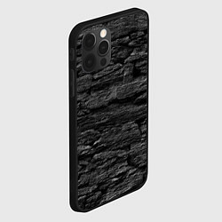 Чехол для iPhone 12 Pro Max Графитовый черный камень, цвет: 3D-черный — фото 2