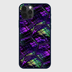 Чехол iPhone 12 Pro Max Бабочки в фиолетовом креативном узоре