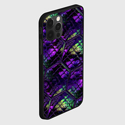 Чехол для iPhone 12 Pro Max Бабочки в фиолетовом креативном узоре, цвет: 3D-черный — фото 2