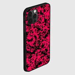 Чехол для iPhone 12 Pro Max Пятнистый яркий чёрно-розовый, цвет: 3D-черный — фото 2