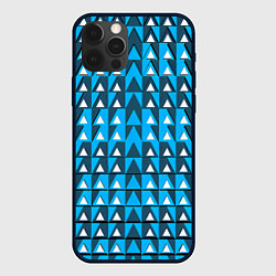 Чехол iPhone 12 Pro Max Узор из треугольников синий