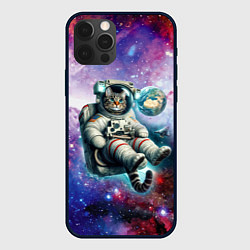 Чехол для iPhone 12 Pro Max Brave cat in space - ai art, цвет: 3D-черный