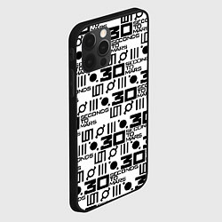 Чехол для iPhone 12 Pro Max Thirty Seconds to Mars pattern rock, цвет: 3D-черный — фото 2