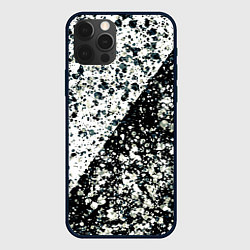 Чехол iPhone 12 Pro Max Абстрактный чёрно-белый пятнистый