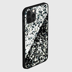 Чехол для iPhone 12 Pro Max Абстрактный чёрно-белый пятнистый, цвет: 3D-черный — фото 2