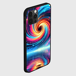 Чехол для iPhone 12 Pro Max Неоновая космическая абстракция - нейросеть, цвет: 3D-черный — фото 2