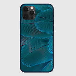 Чехол iPhone 12 Pro Max Зеленые перья птицы