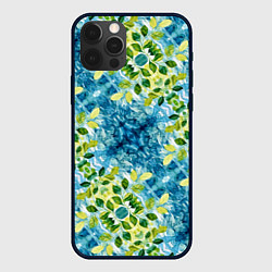 Чехол iPhone 12 Pro Max Сине-зеленое акварельное настроение