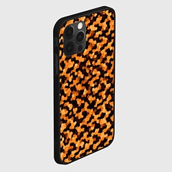 Чехол для iPhone 12 Pro Max Золотистый коричневый паттерн мозаика, цвет: 3D-черный — фото 2