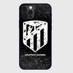 Чехол iPhone 12 Pro Max Atletico Madrid с потертостями на темном фоне