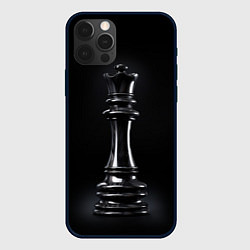 Чехол iPhone 12 Pro Max Черный ферзь - шахматы