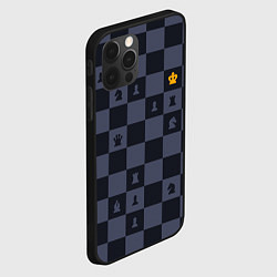 Чехол для iPhone 12 Pro Max Синяя шахматная доска, цвет: 3D-черный — фото 2