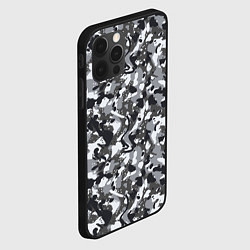 Чехол для iPhone 12 Pro Max Пиксельный камуфляж серого цвета, цвет: 3D-черный — фото 2