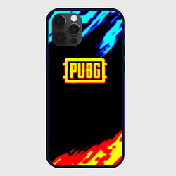 Чехол для iPhone 12 Pro Max PUBG краски огонь и лёд, цвет: 3D-черный