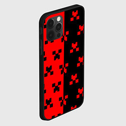 Чехол для iPhone 12 Pro Max Minecraft creeper logo, цвет: 3D-черный — фото 2