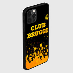 Чехол для iPhone 12 Pro Max Club Brugge - gold gradient посередине, цвет: 3D-черный — фото 2