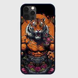 Чехол для iPhone 12 Pro Max Муай-Тай тигр в стойке боевые искусства, цвет: 3D-черный