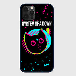 Чехол для iPhone 12 Pro Max System of a Down - rock star cat, цвет: 3D-черный