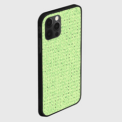 Чехол для iPhone 12 Pro Max Салатовый паттерн в мелкую полосочку, цвет: 3D-черный — фото 2