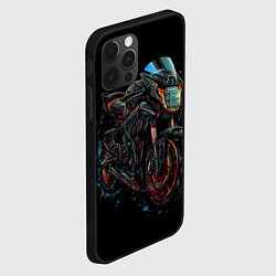 Чехол для iPhone 12 Pro Max Мотоцикл будущего в стиле киберпанк, цвет: 3D-черный — фото 2