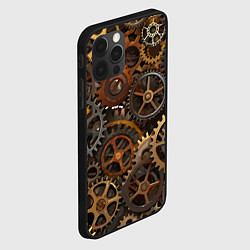 Чехол для iPhone 12 Pro Max Стимпанк ржавые шестеренки текстура, цвет: 3D-черный — фото 2