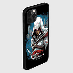 Чехол для iPhone 12 Pro Max Assassins creed белый костюм, цвет: 3D-черный — фото 2