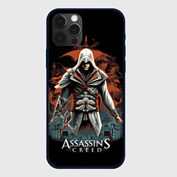 Чехол iPhone 12 Pro Max Assassins creed абстрактный фон