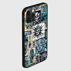 Чехол для iPhone 12 Pro Max Пэчворк деним с пиратами, цвет: 3D-черный — фото 2