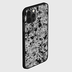 Чехол для iPhone 12 Pro Max Чёрно-серый абстракция пятна, цвет: 3D-черный — фото 2