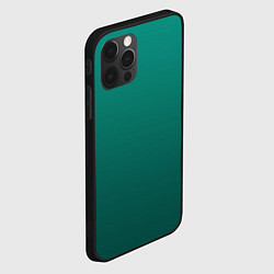 Чехол для iPhone 12 Pro Max Градиент нефритовый зелёный, цвет: 3D-черный — фото 2