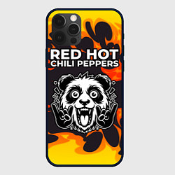 Чехол iPhone 12 Pro Max Red Hot Chili Peppers рок панда и огонь