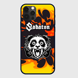 Чехол iPhone 12 Pro Max Sabaton рок панда и огонь