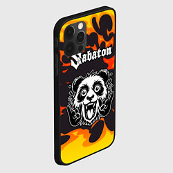 Чехол для iPhone 12 Pro Max Sabaton рок панда и огонь, цвет: 3D-черный — фото 2