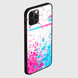 Чехол для iPhone 12 Pro Max Manchester United neon gradient style посередине, цвет: 3D-черный — фото 2