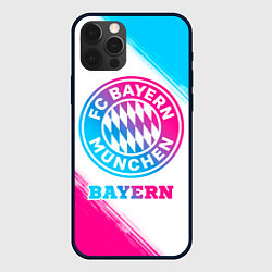 Чехол для iPhone 12 Pro Max Bayern neon gradient style, цвет: 3D-черный