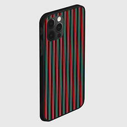 Чехол для iPhone 12 Pro Max Чёрно-красный в тонкую полоску, цвет: 3D-черный — фото 2