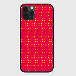 Чехол для iPhone 12 Pro Max Паттерн желтые точки, цвет: 3D-черный