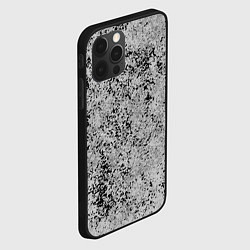 Чехол для iPhone 12 Pro Max Текстура камень светло-серый, цвет: 3D-черный — фото 2