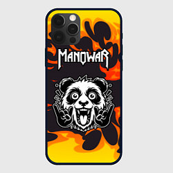 Чехол iPhone 12 Pro Max Manowar рок панда и огонь