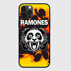 Чехол iPhone 12 Pro Max Ramones рок панда и огонь