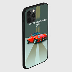 Чехол для iPhone 12 Pro Max Porsche спортивный немецкий автомобиль, цвет: 3D-черный — фото 2