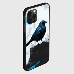 Чехол для iPhone 12 Pro Max Ворон с чёрно-голубым оперением, цвет: 3D-черный — фото 2