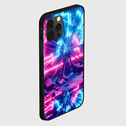 Чехол для iPhone 12 Pro Max Разбитая неоновая вывеска - мегаполис, цвет: 3D-черный — фото 2