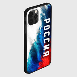 Чехол для iPhone 12 Pro Max Россия триколор флаг, цвет: 3D-черный — фото 2